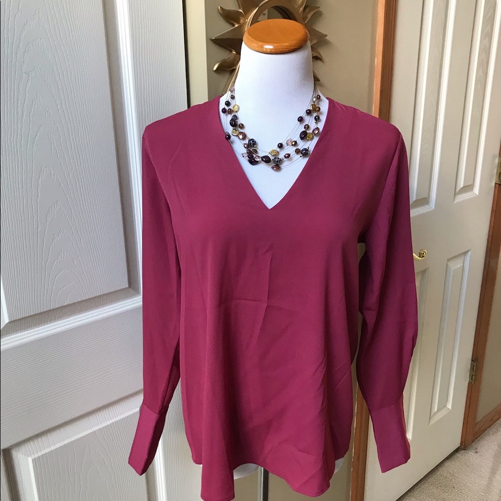 Long Sleeve V Neck Blouse